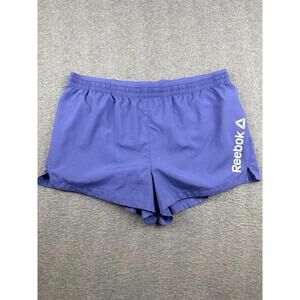 Reebok Women's XXL Purple Running Shorts Activewear Drawstring Lined Gym Workout
